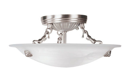 Brushed Nickel Bowl Semi-Flush Mount by Livex Lighting