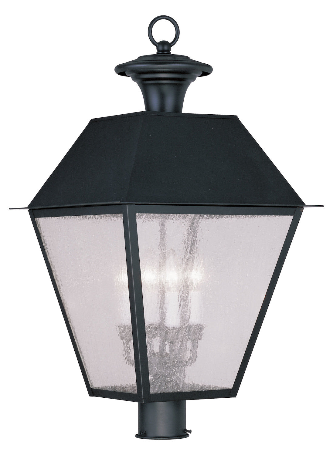Black  Post Light With 4 Lights by Livex Lighting