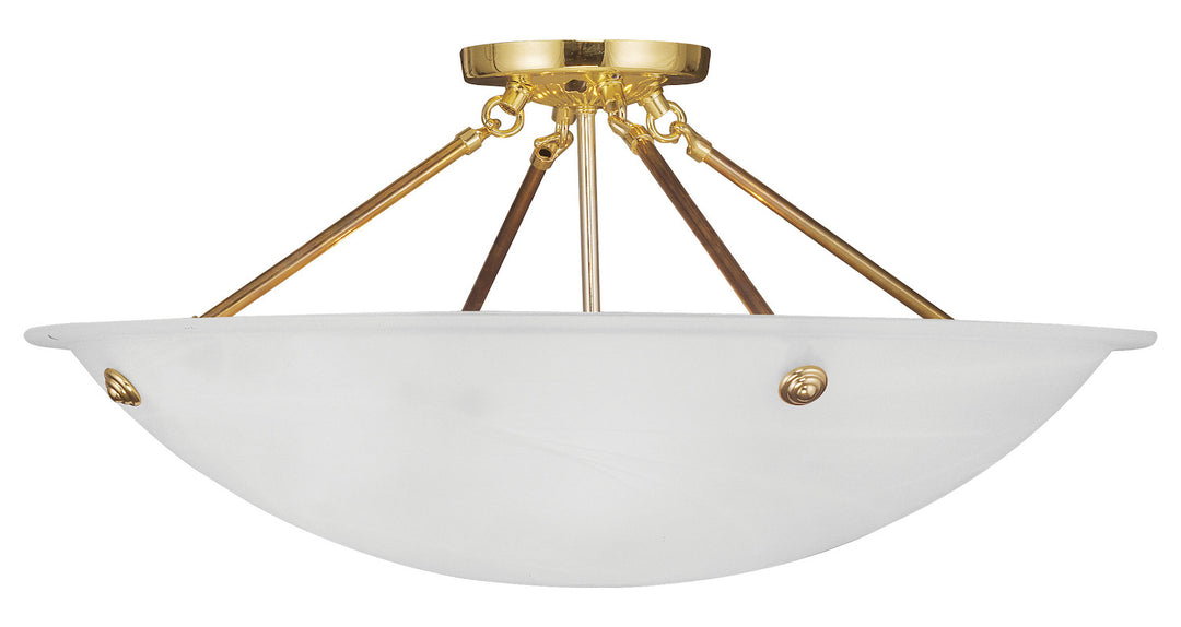Polished Brass Bowl Semi-Flush Mount by Livex Lighting