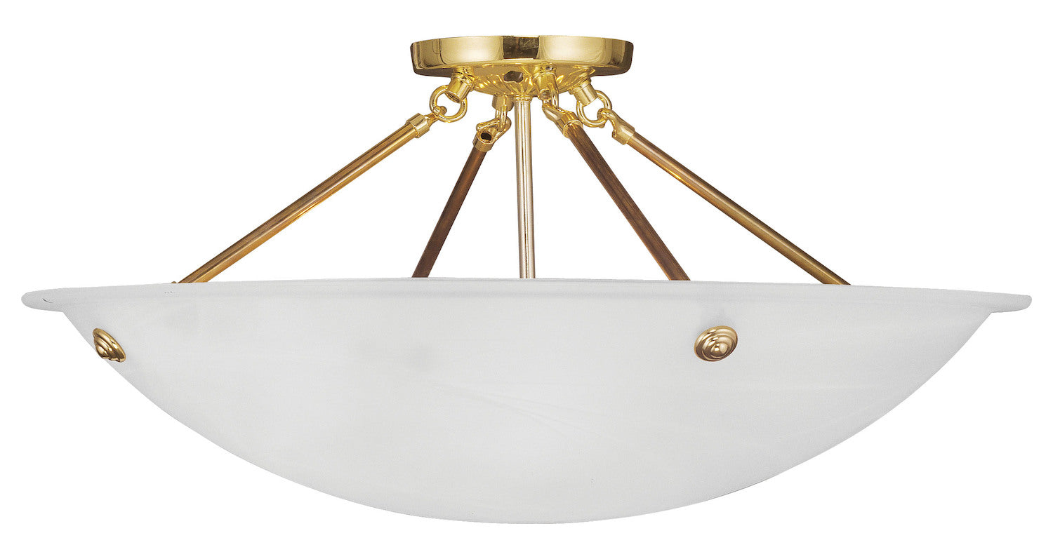 Polished Brass Bowl Semi-Flush Mount by Livex Lighting