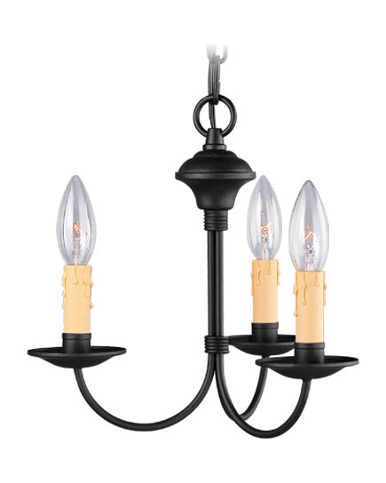Black 3 Light 180W Mini Chandelier With Candelabra Bulb Base by Livex Lighting