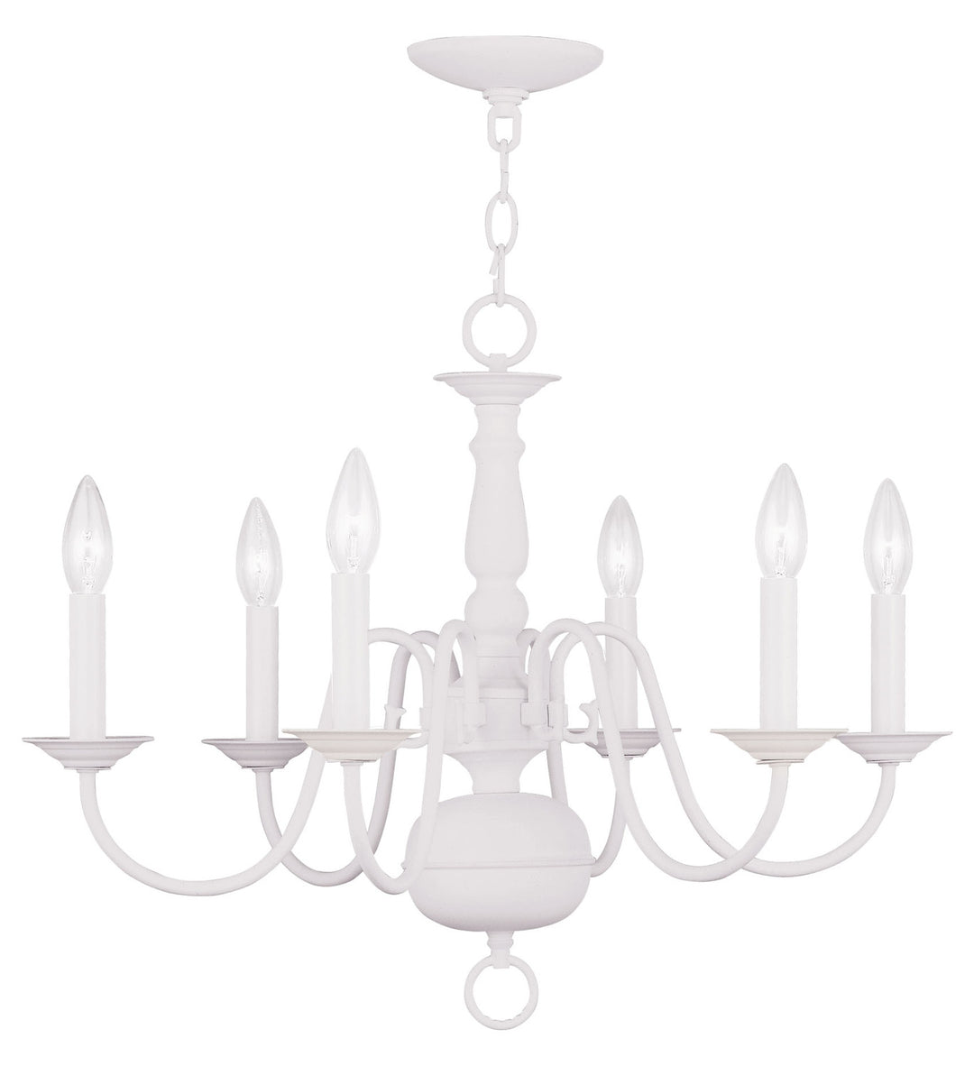 6 Light White Chandelier by Livex Lighting