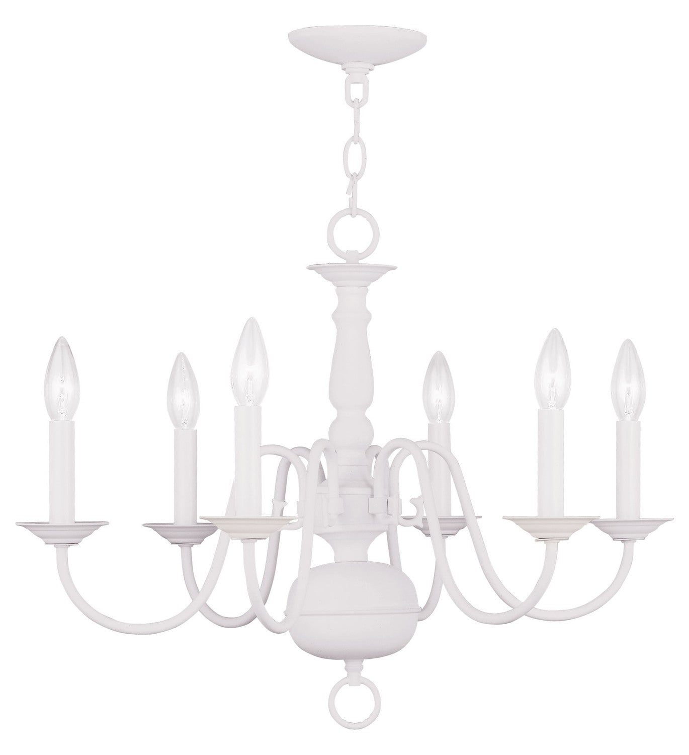 6 Light White Chandelier by Livex Lighting