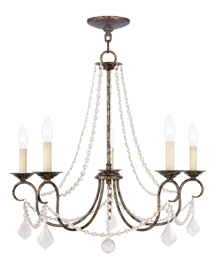 Five Light Venetian Golden Bronze Up Chandelier by Livex Lighting