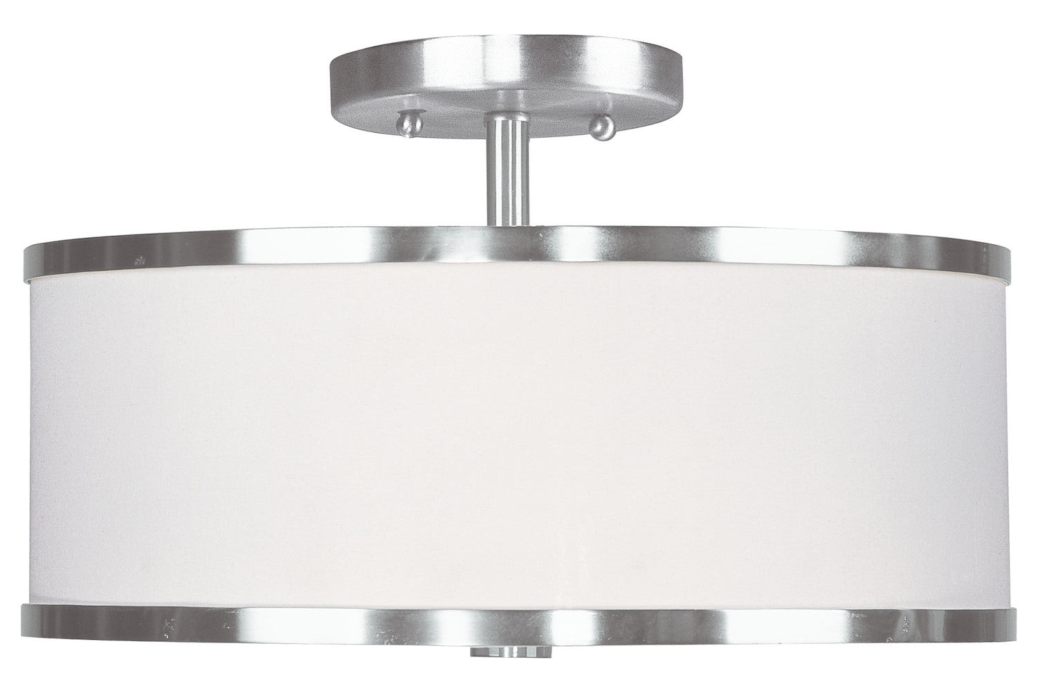 Brushed Nickel  2 Light Semi-Flush Ceiling Fixture by Livex Lighting