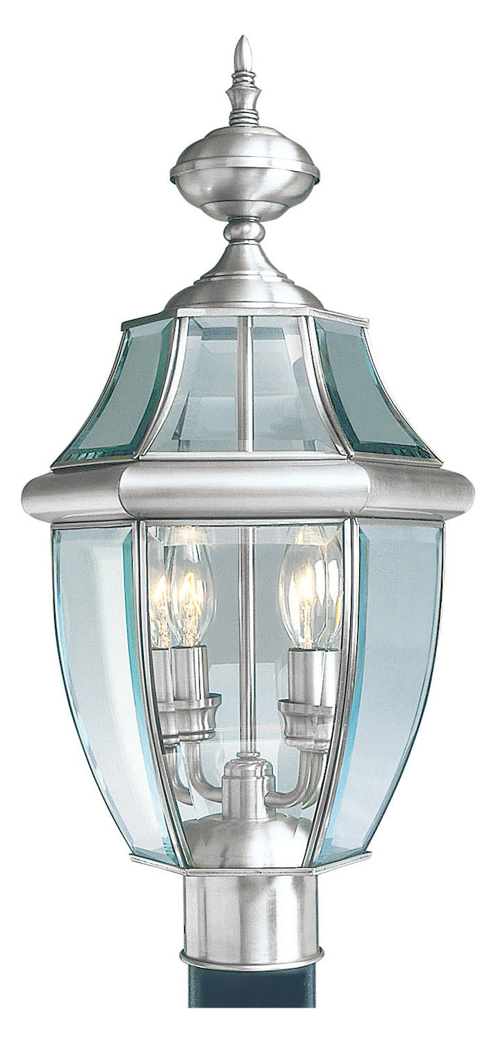 Brushed Nickel Post Light by Livex Lighting