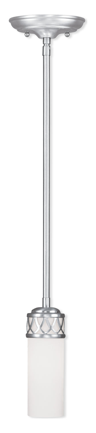 Brushed Nickel  1 Light Mini Pendant by Livex Lighting