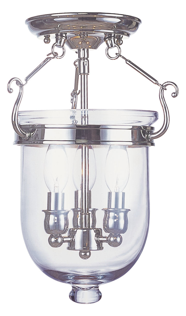 Polished Nickel Foyer Hall Semi-Flush Mount by Livex Lighting