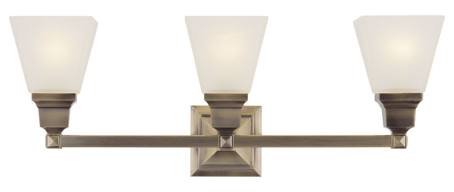 Antique Brass  3 Light Bathroom Vanity Light by Livex Lighting