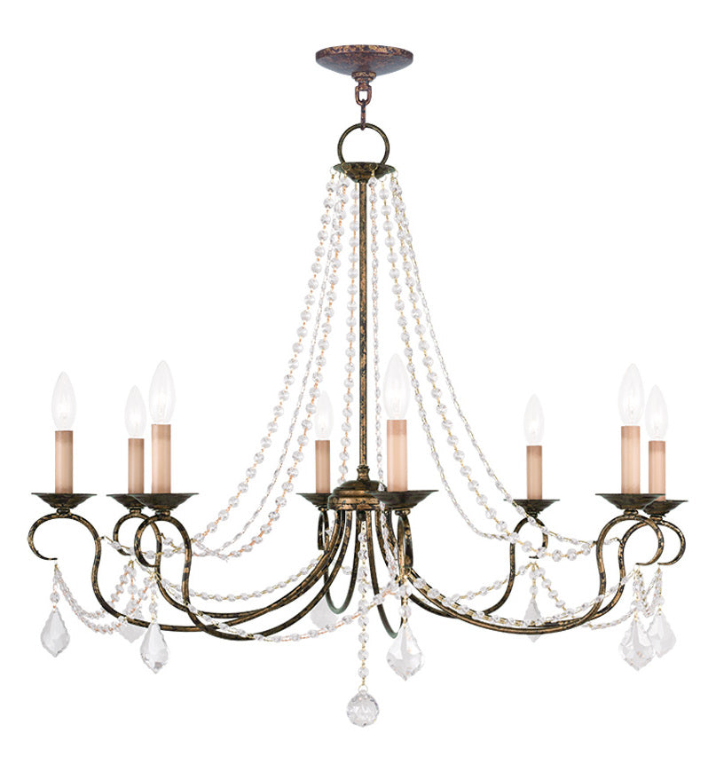 Eight Light Venetian Golden Bronze Up Chandelier by Livex Lighting