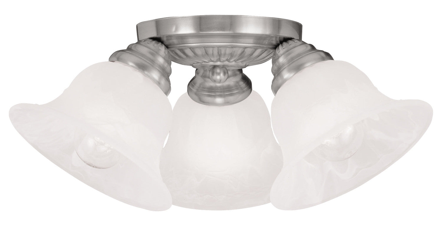 3 Light Brushed Nickel Ceiling Mount by Livex Lighting