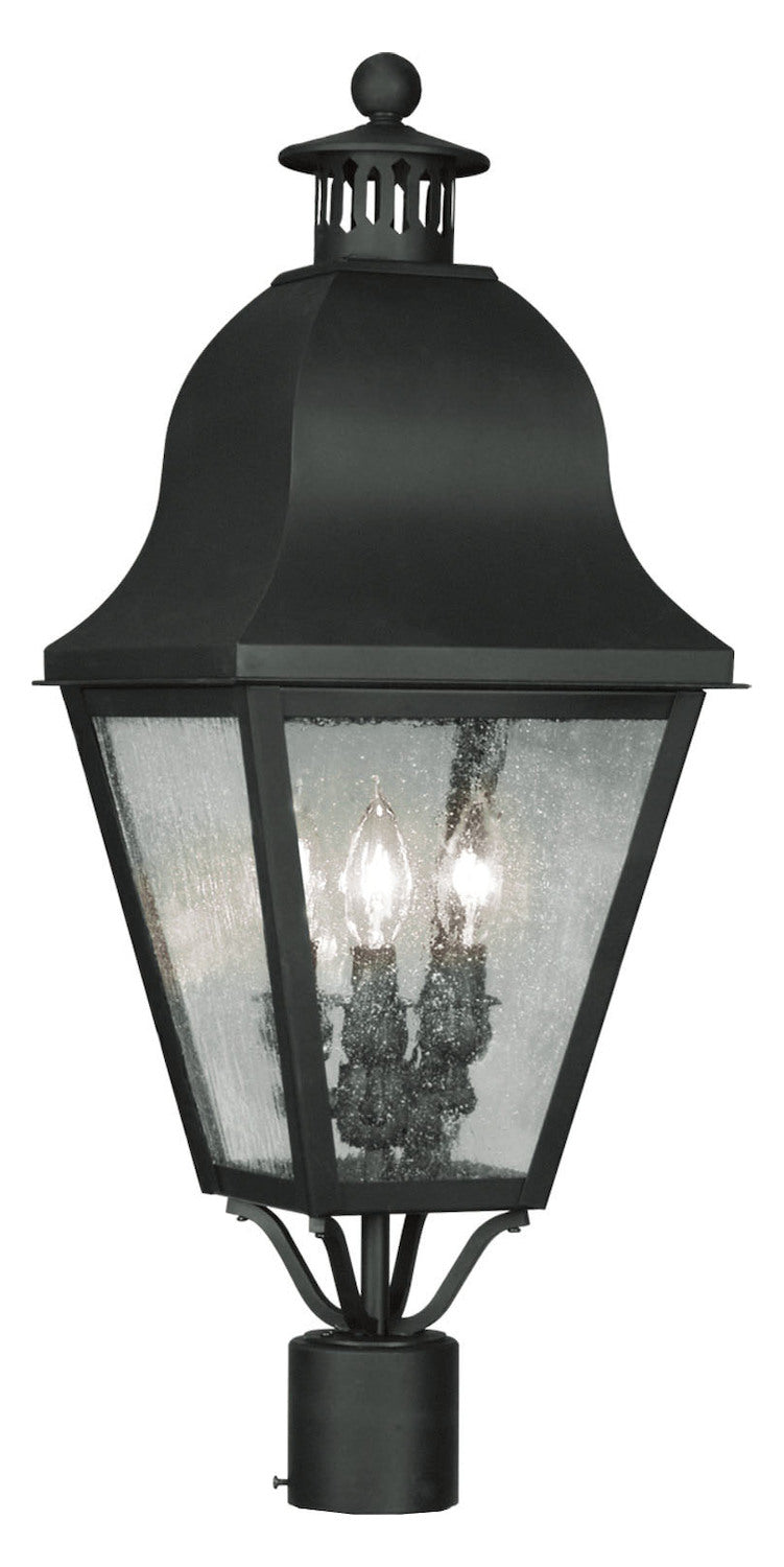 Black  Post Light With 3 Lights by Livex Lighting