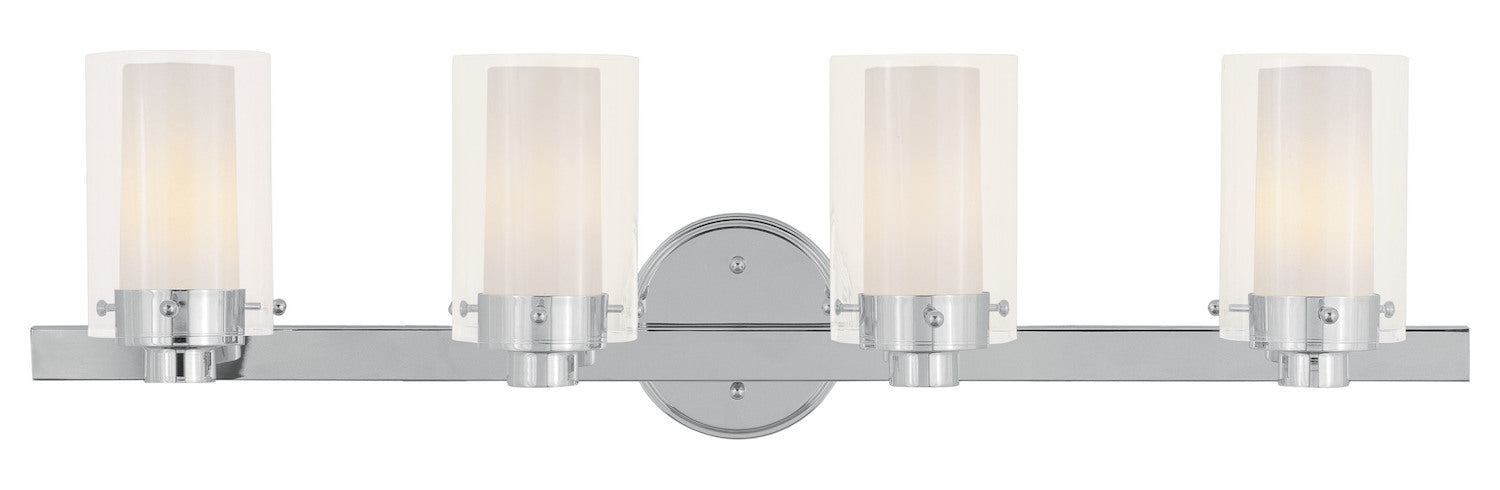 4 Light Polished Chrome Bath Light by Livex Lighting