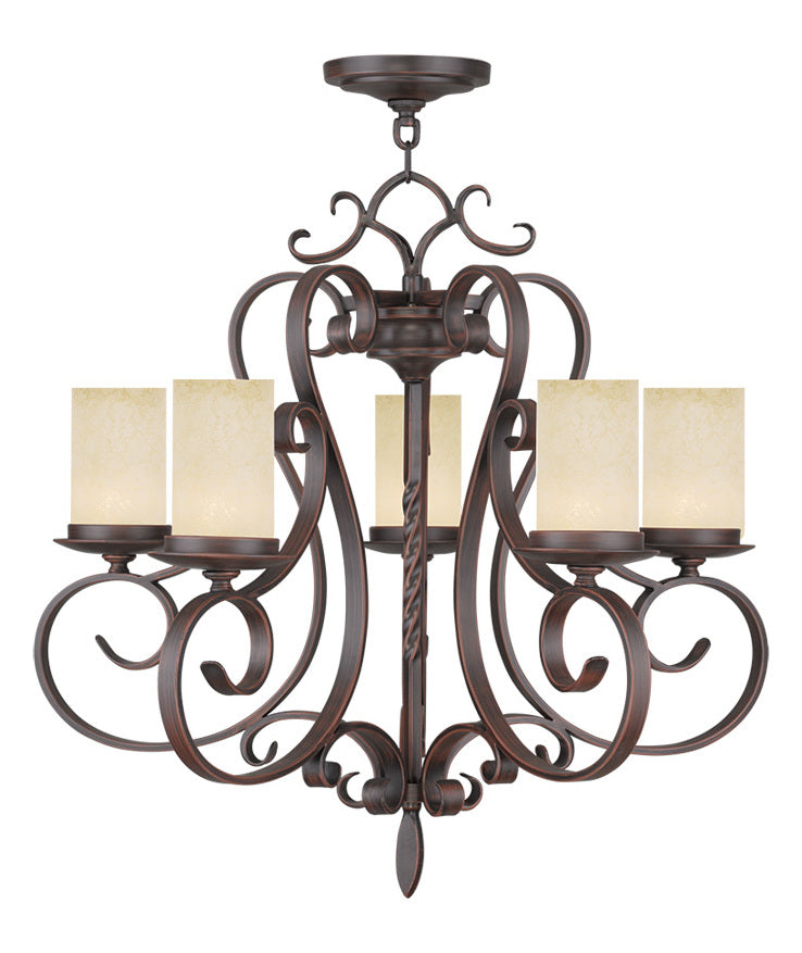 Imperial Bronze  5 Light 1 Tier Chandelier by Livex Lighting