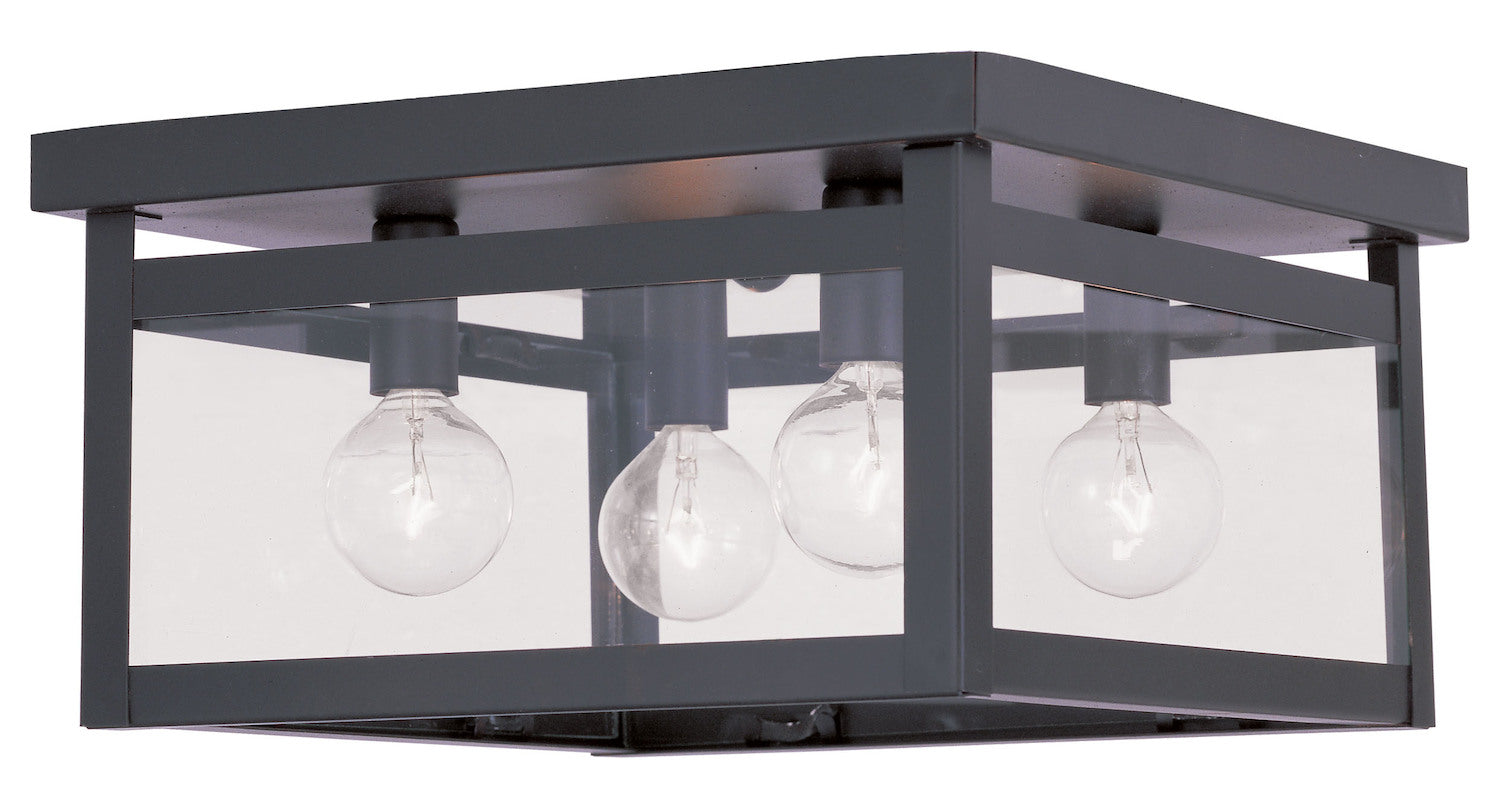 Bronze  4 Light Flush Mount Ceiling Fixture by Livex Lighting