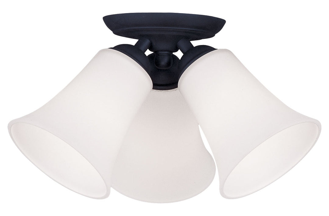 Black  Semi-Flush Ceiling Fixture With 3 Lights by Livex Lighting