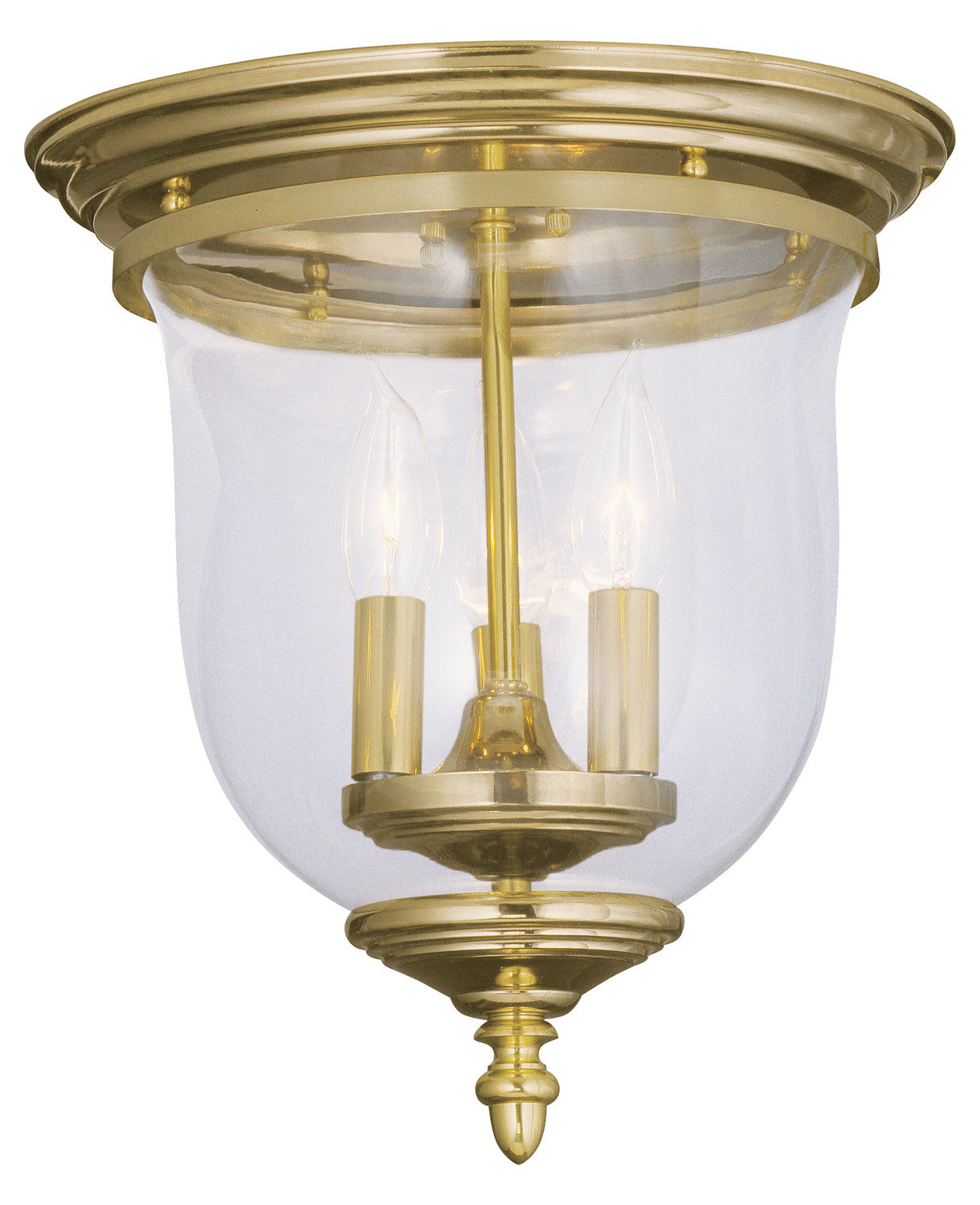3 Light Polished Brass Ceiling Mount by Livex Lighting