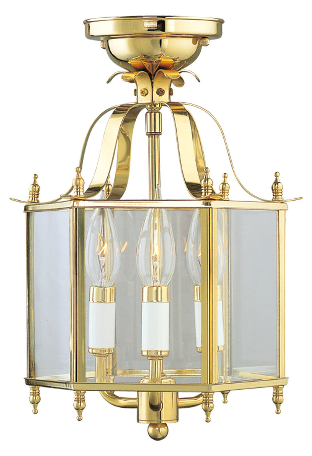 Polished Brass Foyer Hall Semi-Flush Mount by Livex Lighting