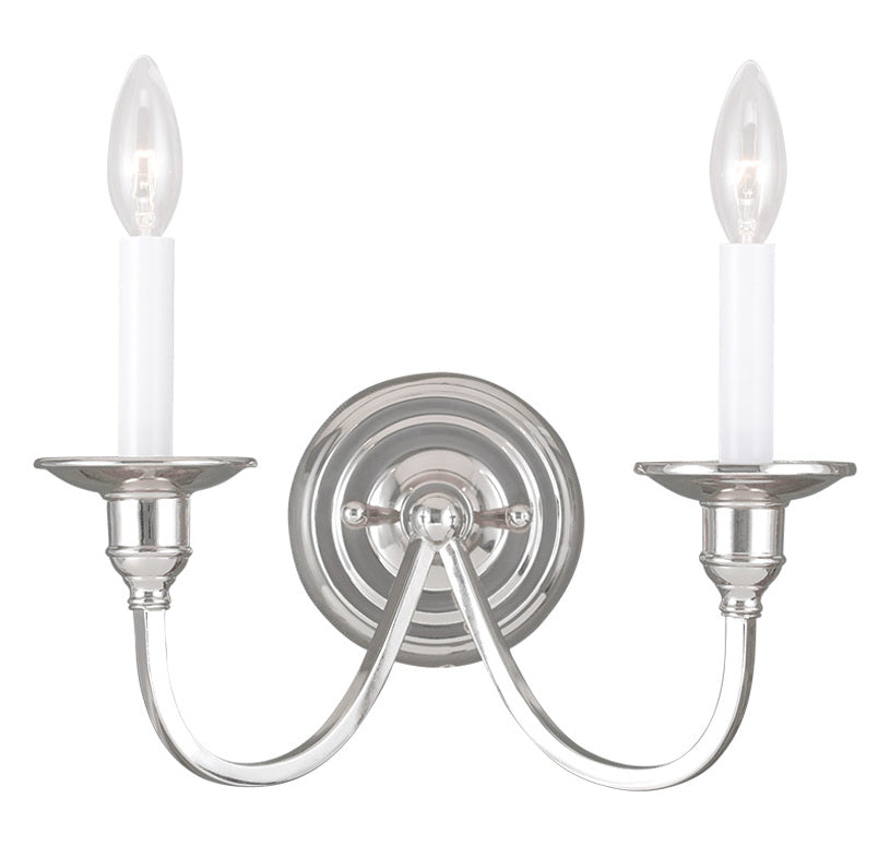 Two Light Polished Nickel Wall Light by Livex Lighting
