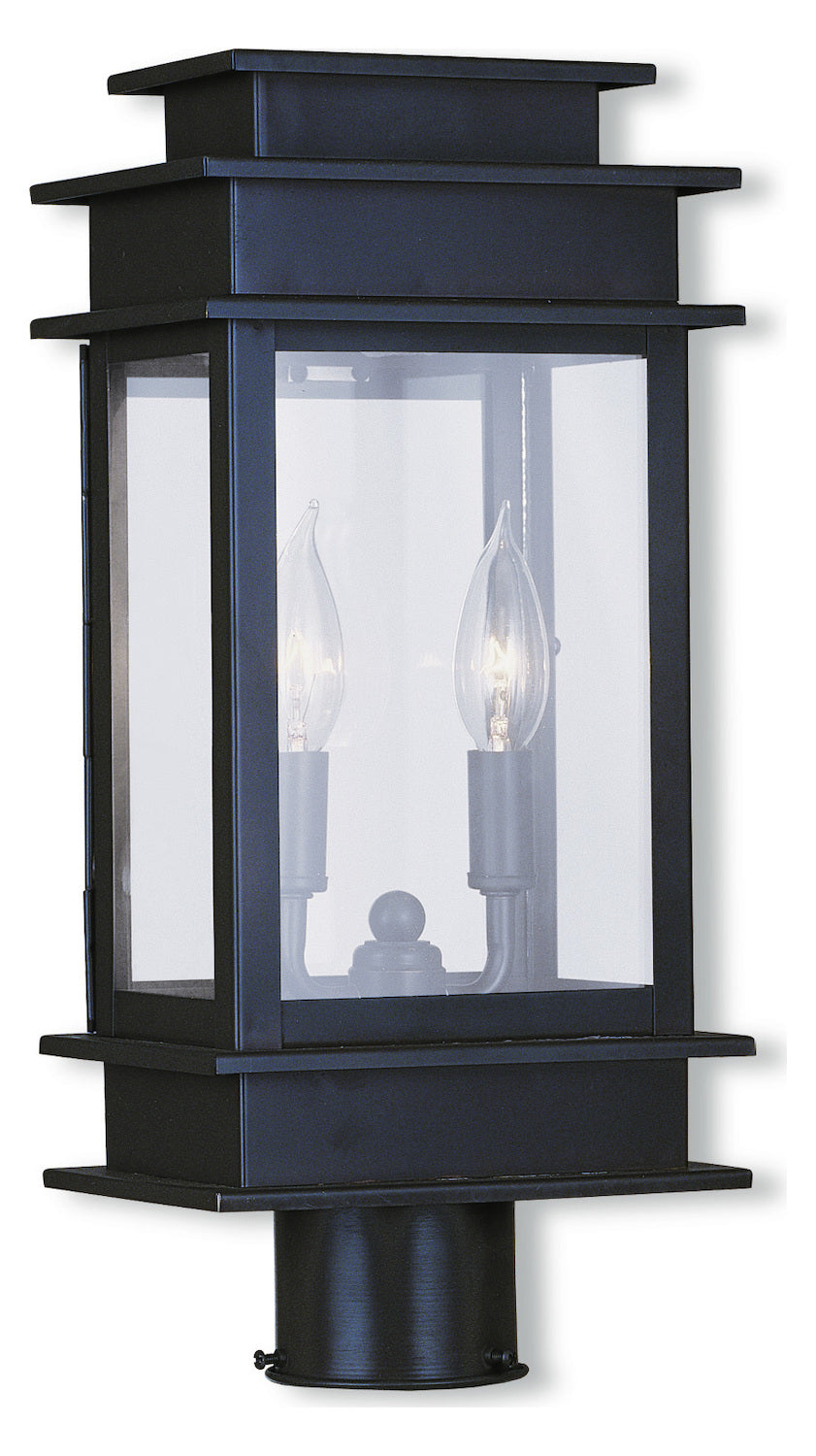 Bronze 2 Light 120 Watt Outdoor Post Light With Clear Glass by Livex Lighting