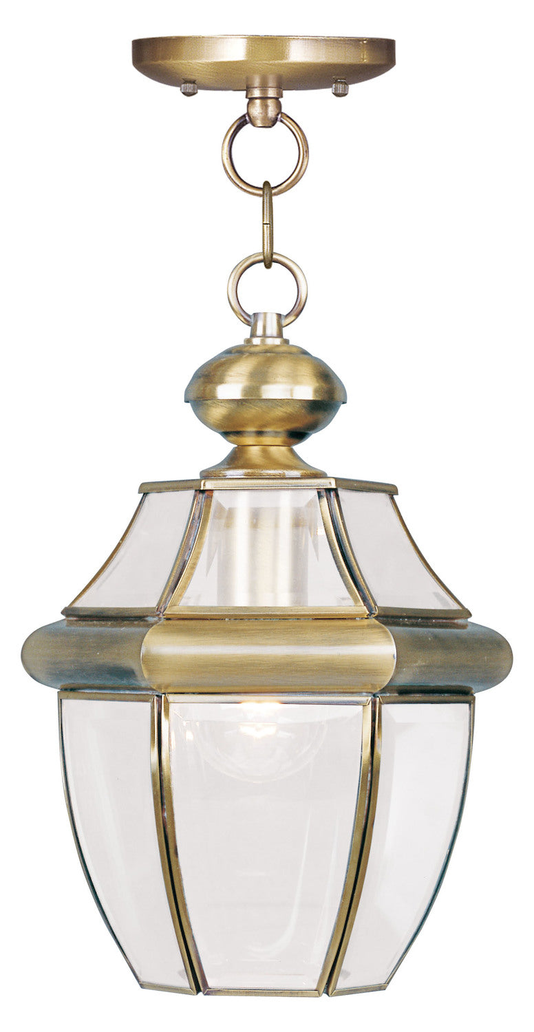 Antique Brass  1 Light Outdoor Mini Pendant by Livex Lighting