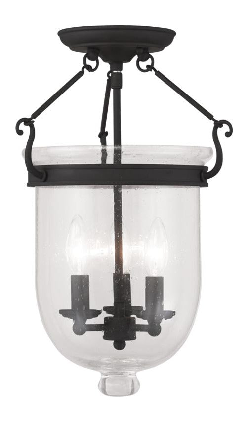 3 Light Black Ceiling Mount by Livex Lighting