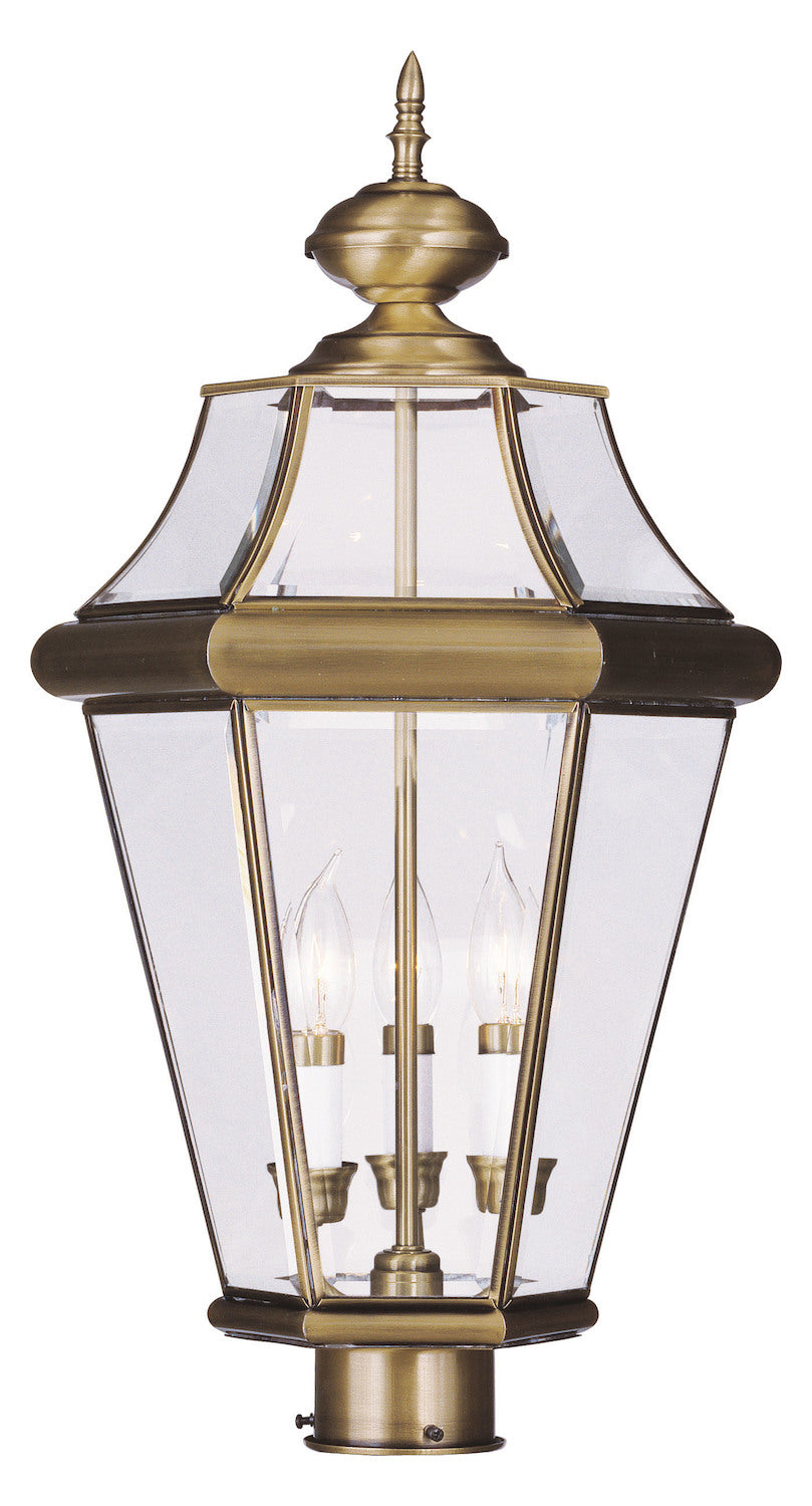 Antique Brass Post Light by Livex Lighting