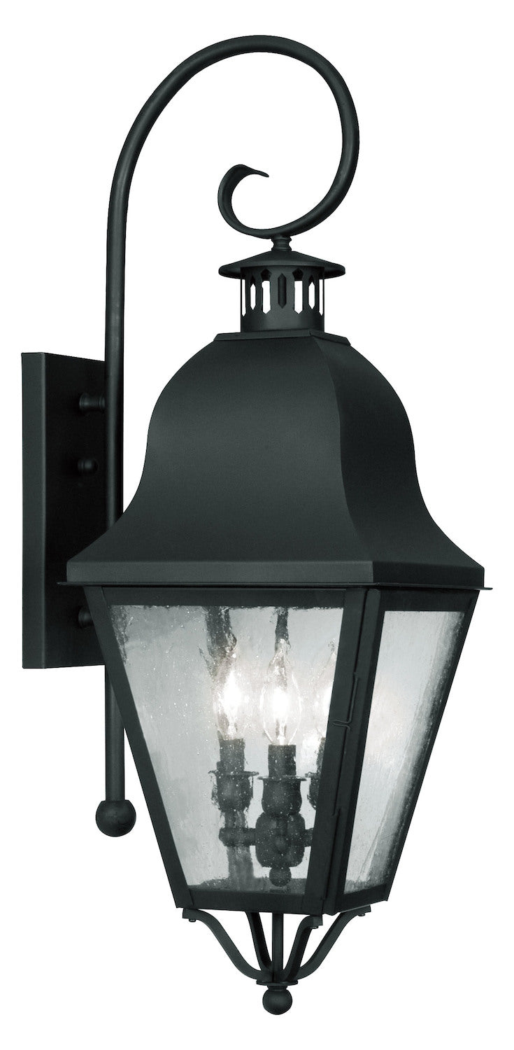 Black  Large Outdoor Wall Sconce With 3 Lights by Livex Lighting