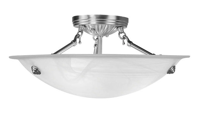 Brushed Nickel Bowl Semi-Flush Mount by Livex Lighting