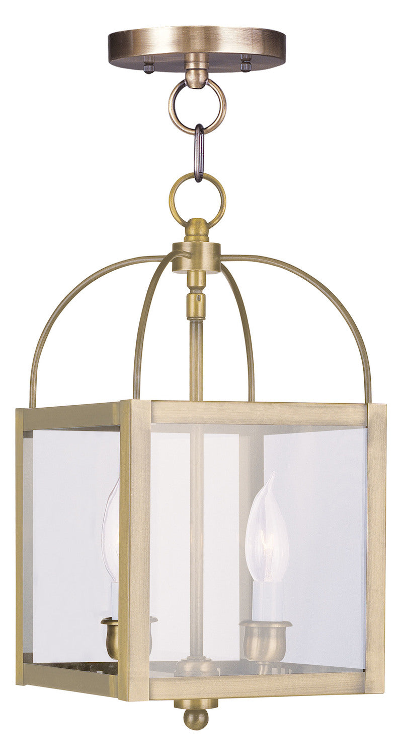Antique Brass Foyer Hall Semi-Flush Mount by Livex Lighting