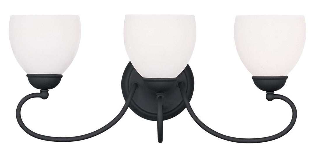 Black  Bathroom Vanity Bar With 3 Lights by Livex Lighting