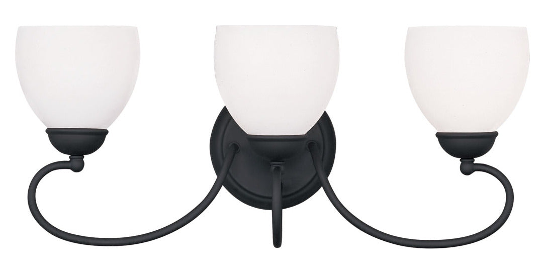 Black  Bathroom Vanity Bar With 3 Lights by Livex Lighting
