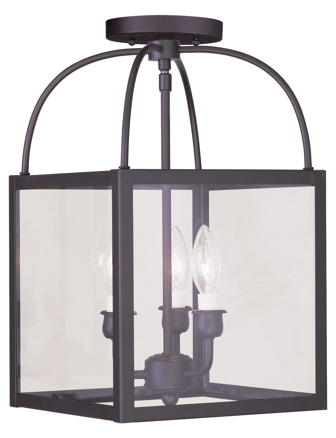 Bronze  3 Light Semi-Flush Ceiling Fixture by Livex Lighting