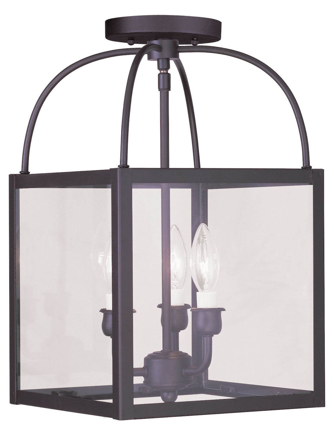 Bronze  3 Light Semi-Flush Ceiling Fixture by Livex Lighting
