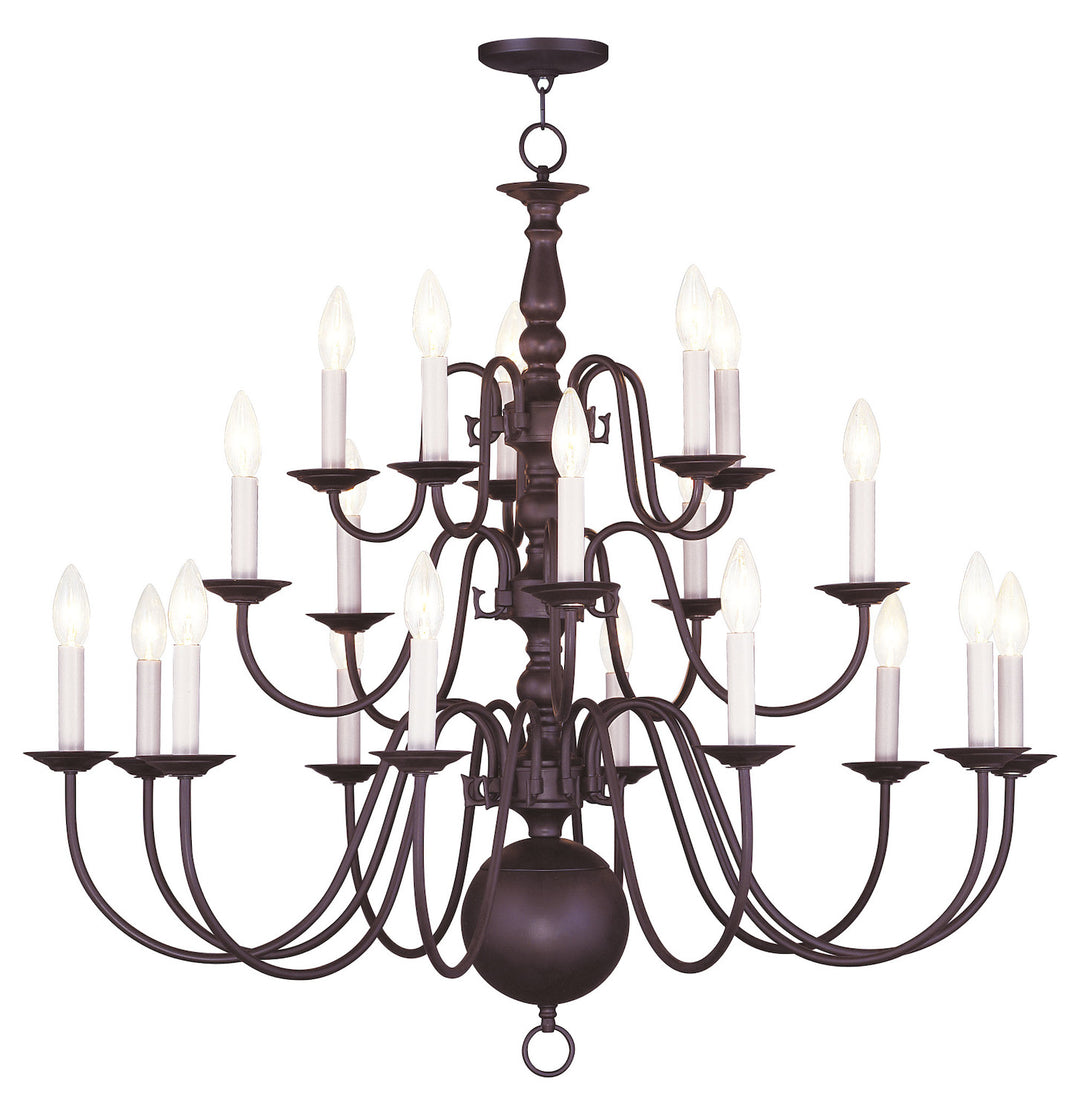 Bronze 20 Light 1200 Watt Ambient Lighting Three Tier Chandelier by Livex Lighting