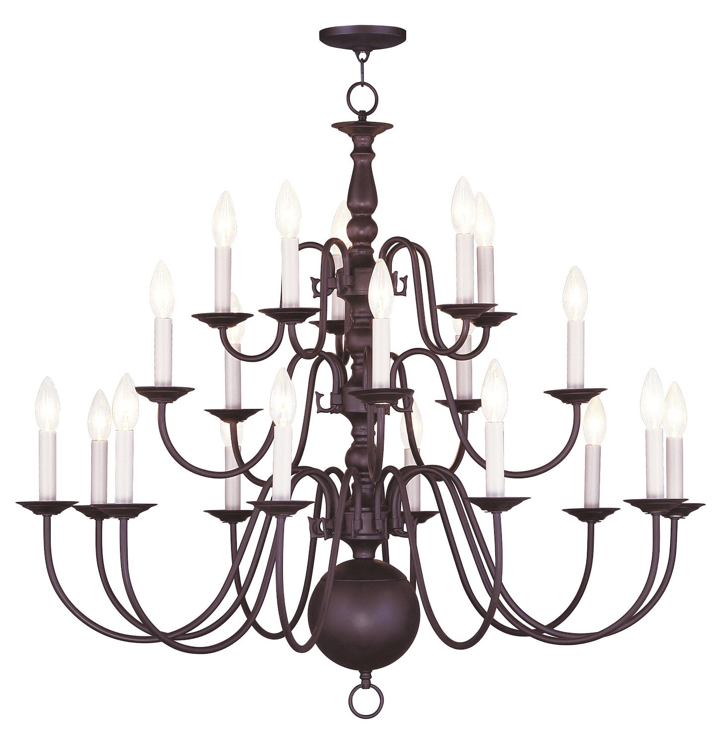 Bronze 20 Light 1200 Watt Ambient Lighting Three Tier Chandelier by Livex Lighting