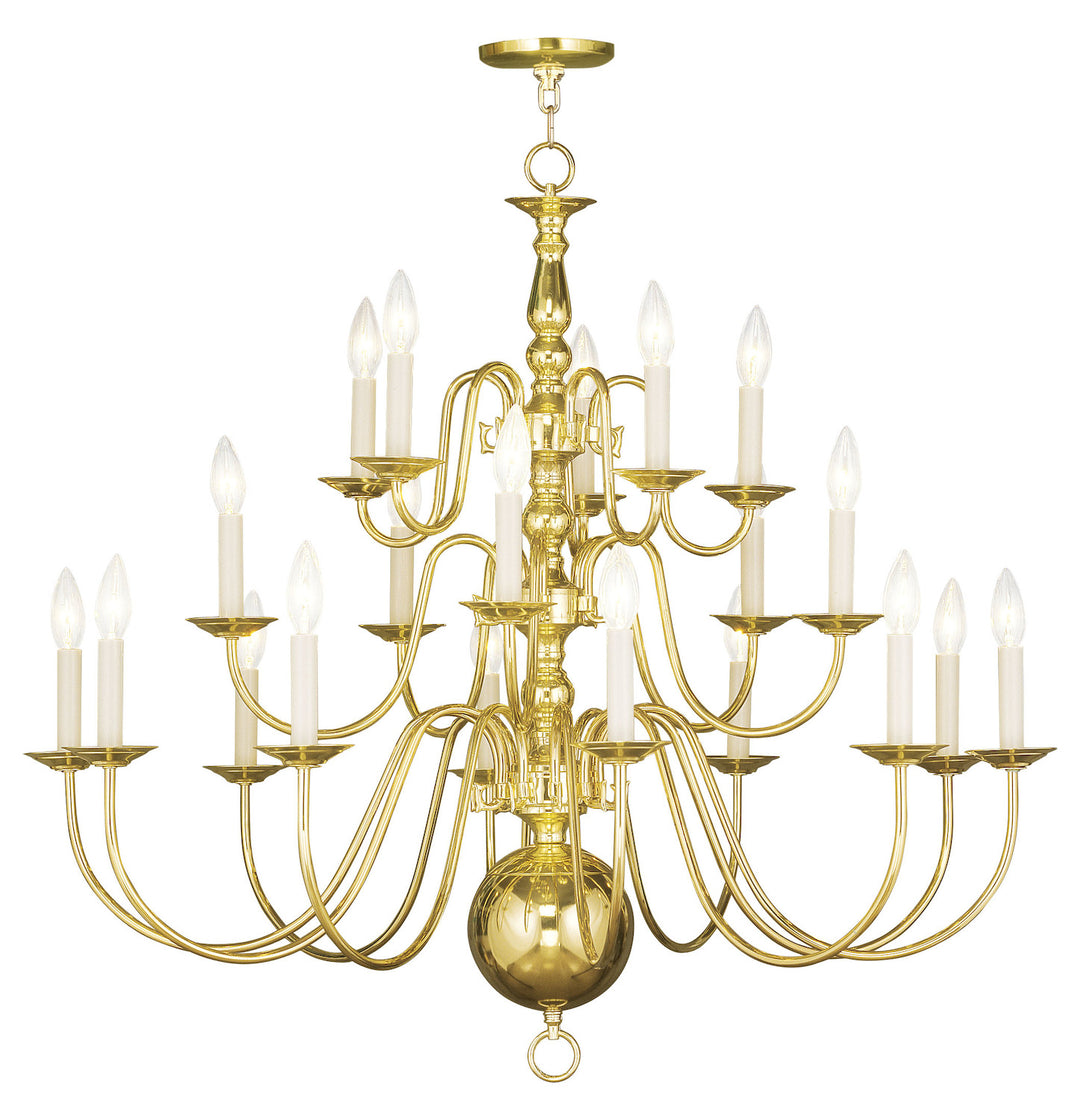Polished Brass Up Chandelier by Livex Lighting