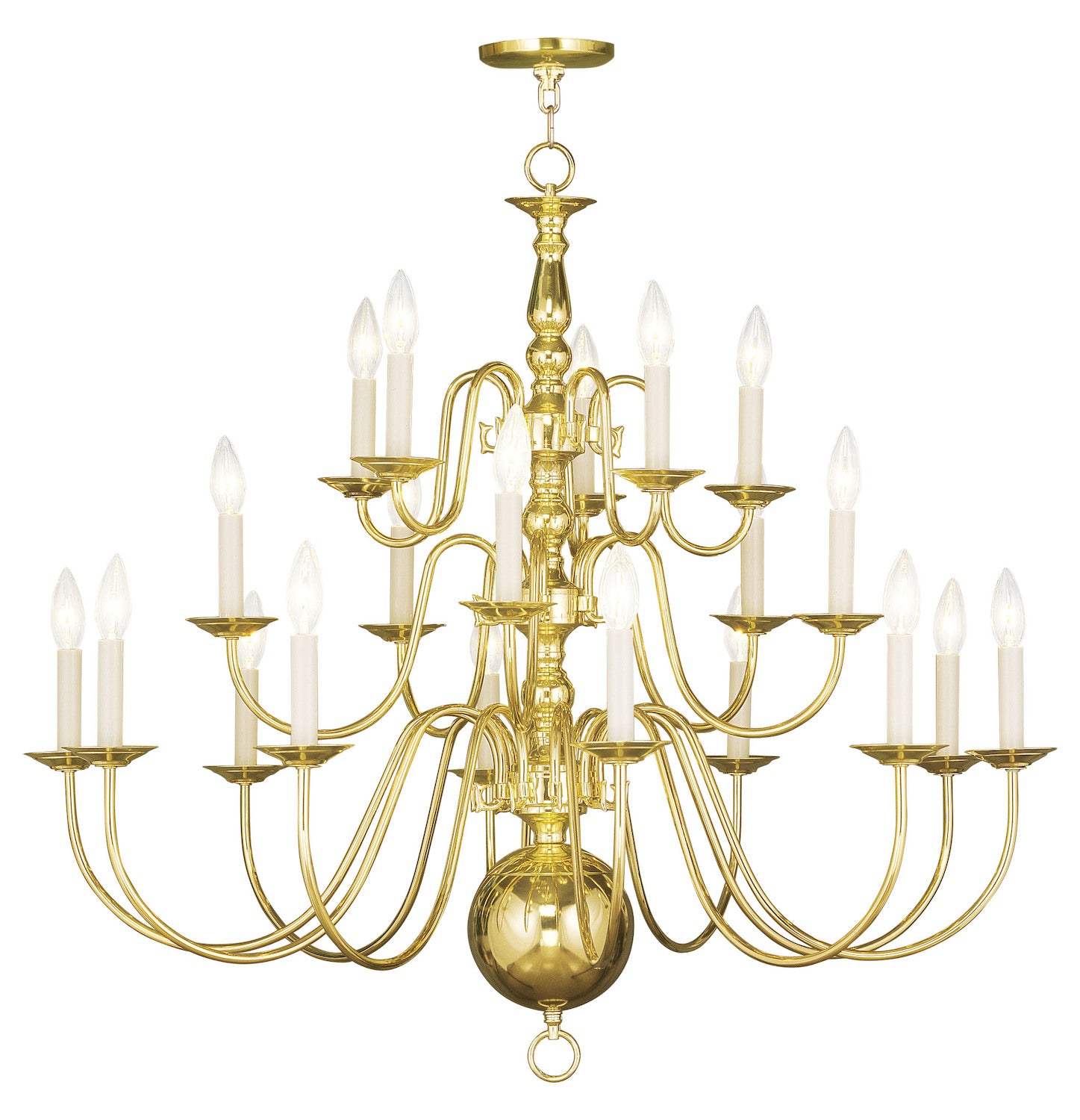 Polished Brass Up Chandelier by Livex Lighting