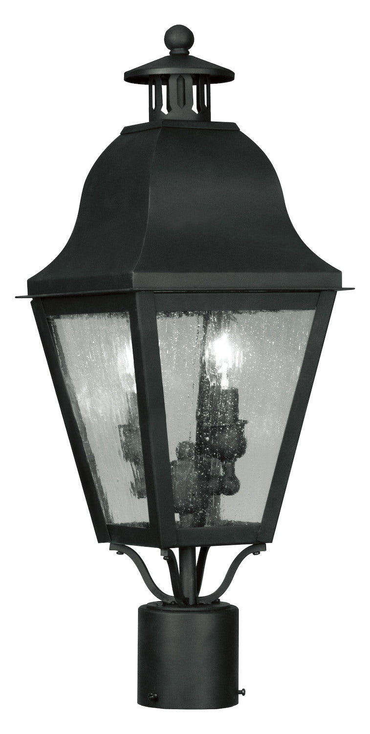 Black  Post Light With 2 Lights by Livex Lighting