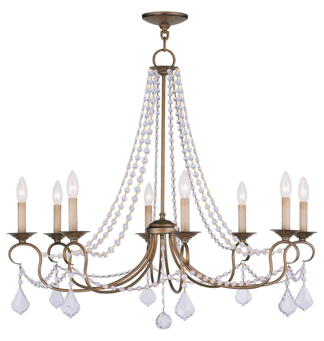 Antique Gold Leaf  8 Light 1 Tier Chandelier by Livex Lighting
