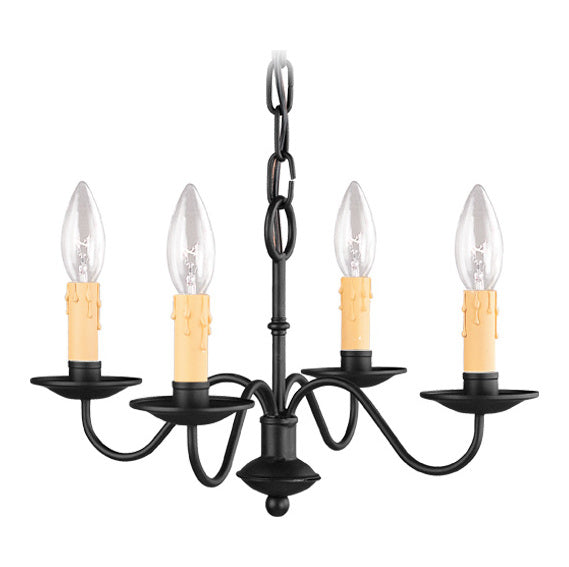 Black 4 Light 240W Mini Chandelier With Candelabra Bulb Base by Livex Lighting