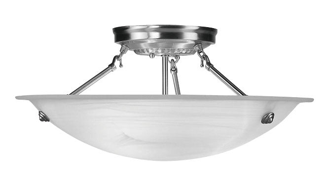 Brushed Nickel Bowl Semi-Flush Mount by Livex Lighting