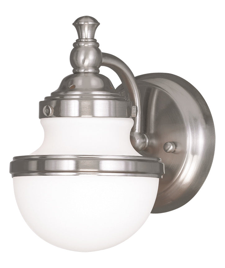 Brushed Nickel  1 Light Bathroom Sconce by Livex Lighting
