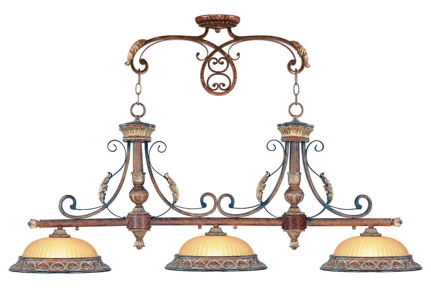 Verona Bronze With Aged Gold Leaf Accents Island Light by Livex Lighting