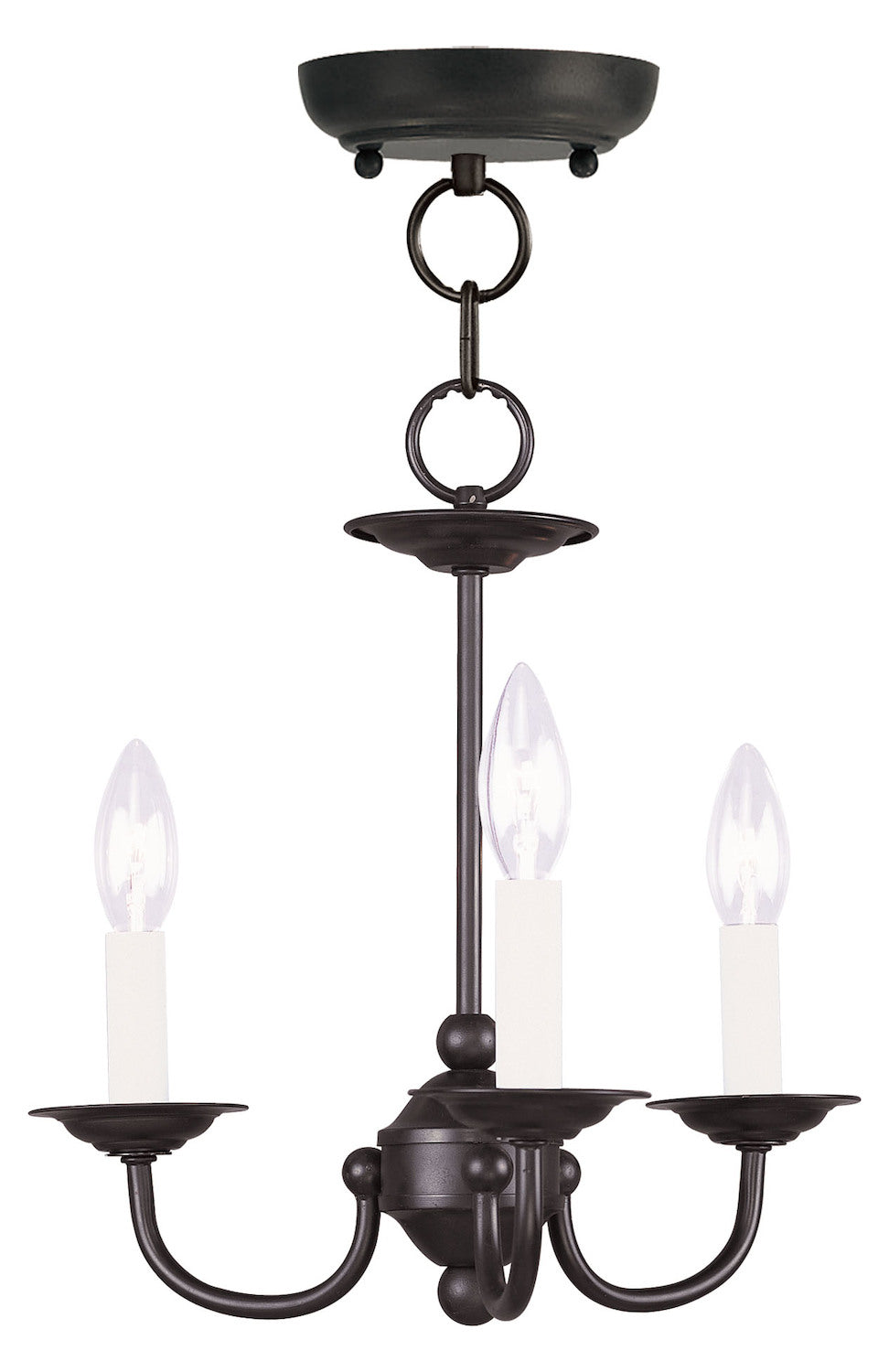3 Light Black Mini Chandelier