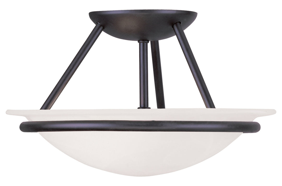 Black  Semi-Flush Ceiling Fixture With 2 Lights by Livex Lighting