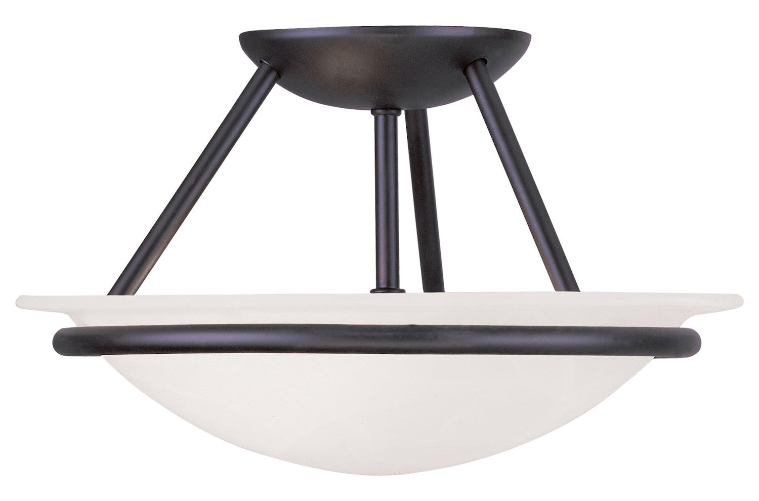 Black  Semi-Flush Ceiling Fixture With 2 Lights by Livex Lighting