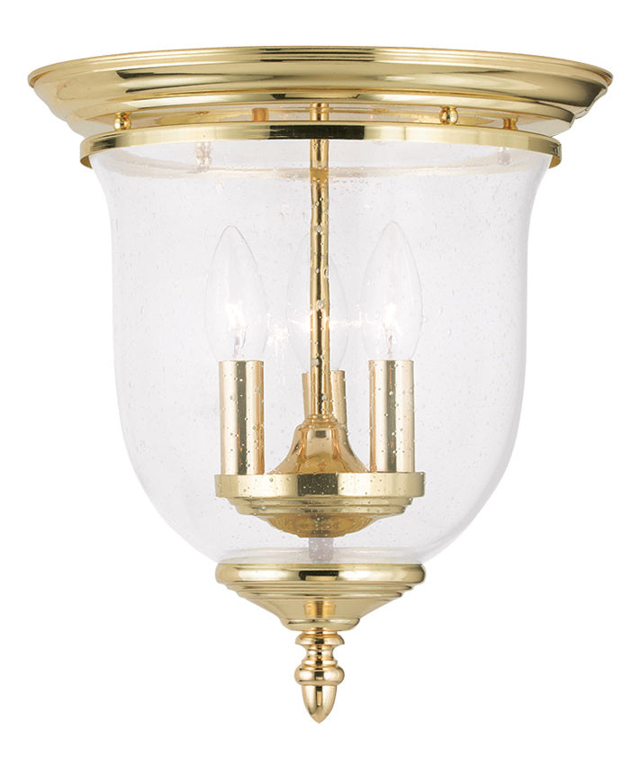 3 Light Polished Brass Ceiling Mount by Livex Lighting