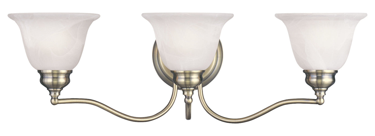 Antique Brass  Bathroom Vanity Bar With 3 Lights by Livex Lighting