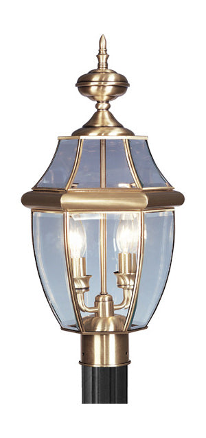 Antique Brass Post Light by Livex Lighting